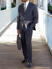 Men's Classic Striped Suit High Waist Pants Set INDZONES