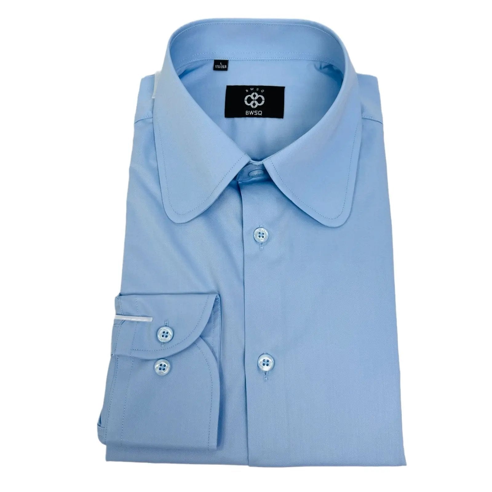 Men's Solid Color Long Sleeve Shirt Round Collar Top INDZONES