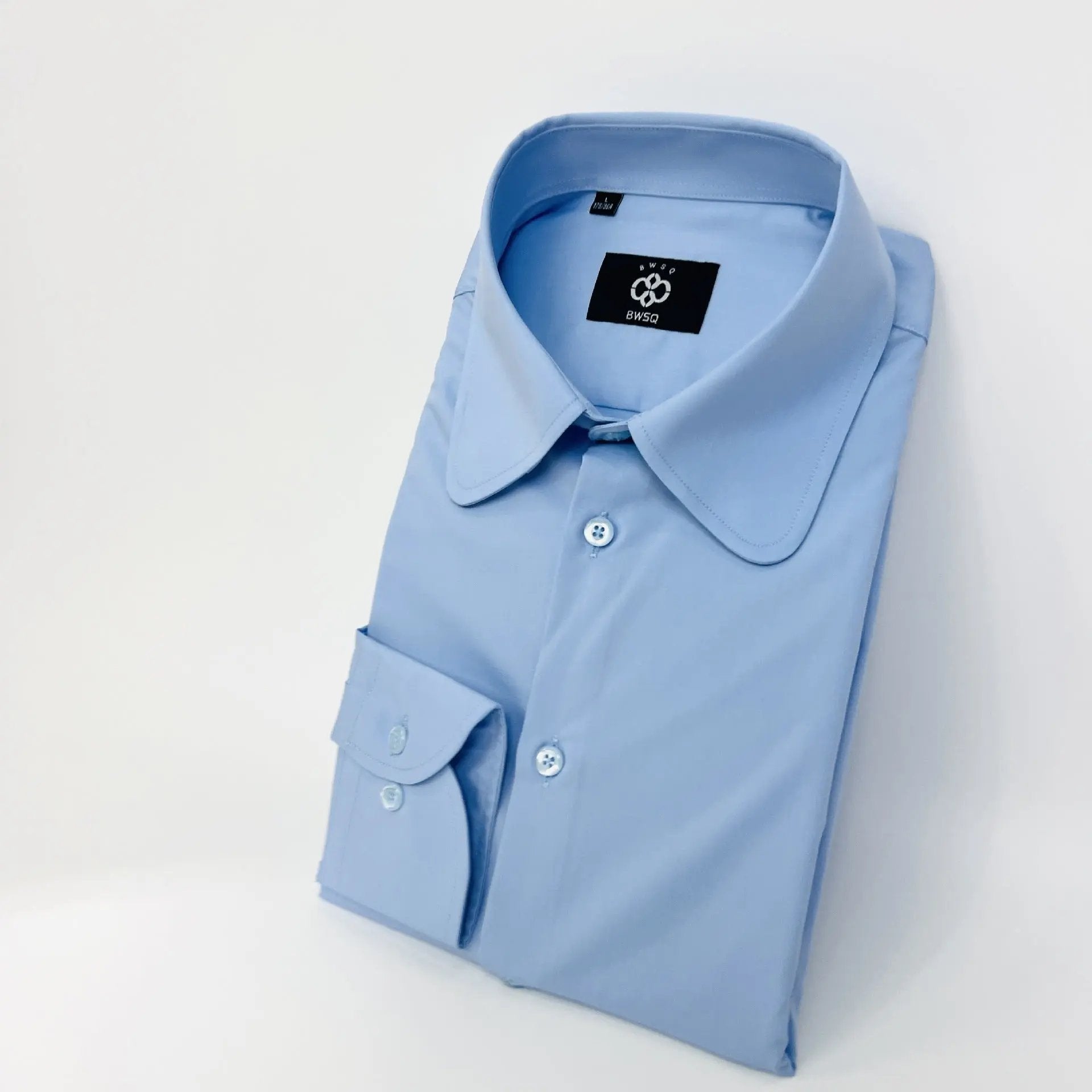 Men's Solid Color Long Sleeve Shirt Round Collar Top INDZONES