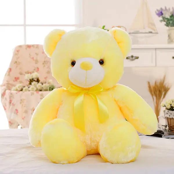 Creative Light Up LED Teddy Bear Stuffed Animals Plush Toy Colorful Glowing Christmas Gift For Kids Pillow INDZONES