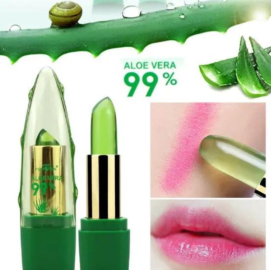Aloe Vera Gel Color Changing Lipstick Gloss  Moisturizer Anti-drying Desalination Fine-grain Lip Blam Care Sumit Pathak
