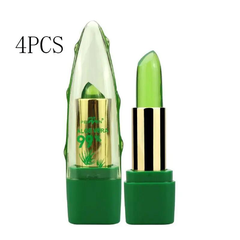 Aloe Vera Gel Color Changing Lipstick Gloss  Moisturizer Anti-drying Desalination Fine-grain Lip Blam Care Sumit Pathak
