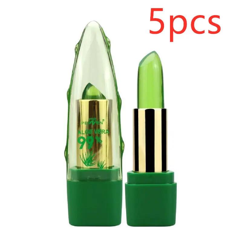 Aloe Vera Gel Color Changing Lipstick Gloss  Moisturizer Anti-drying Desalination Fine-grain Lip Blam Care Sumit Pathak