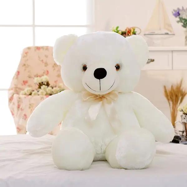Creative Light Up LED Teddy Bear Stuffed Animals Plush Toy Colorful Glowing Christmas Gift For Kids Pillow INDZONES
