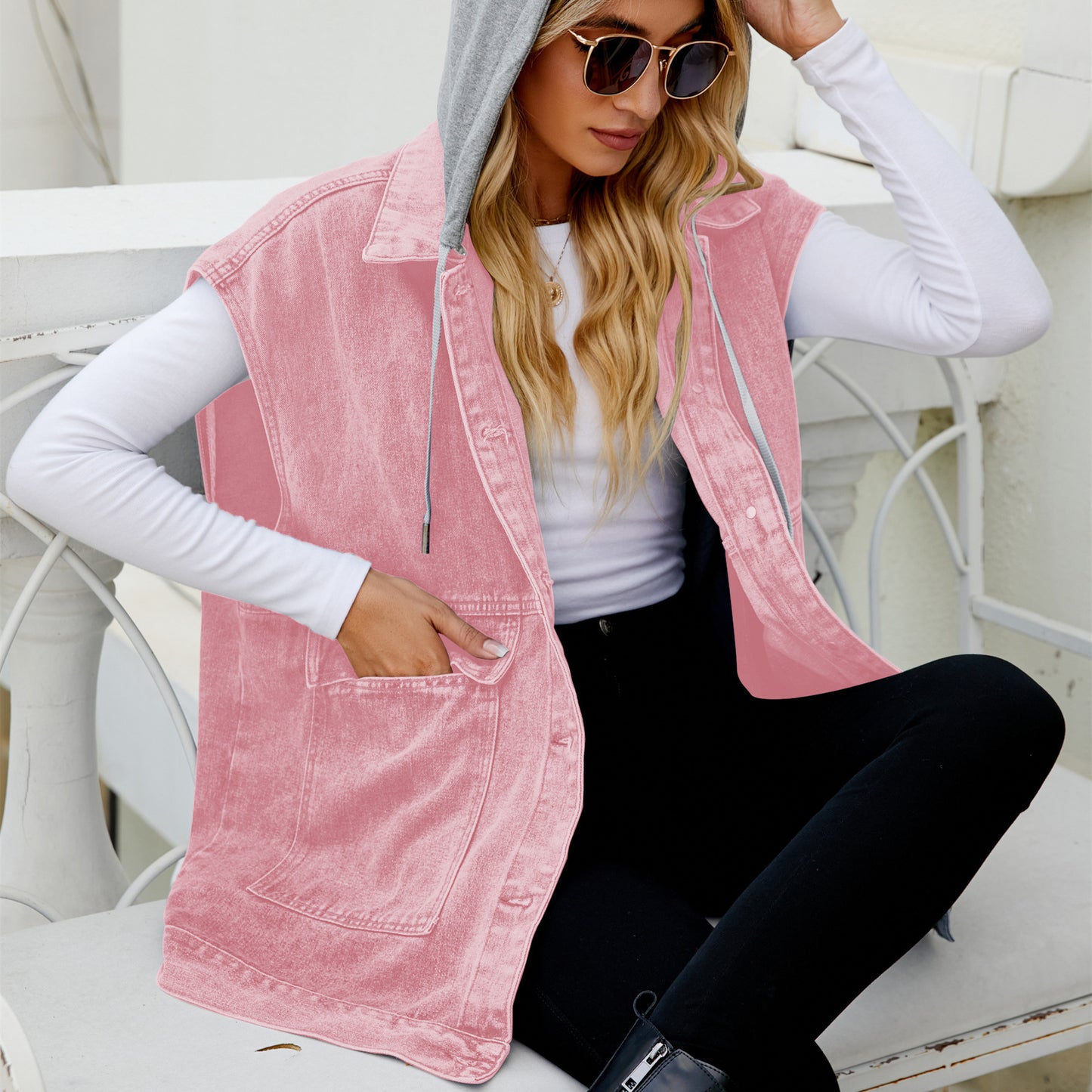 European And American New Denim Vest Waistcoat Women's Summer Fashion Trend Denim Sleeveless Vest