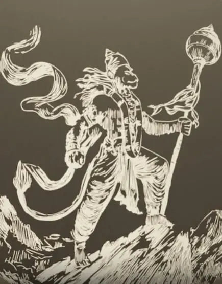 Protector Hanuman Godform Pendant with Chain 9ttgn1-6x