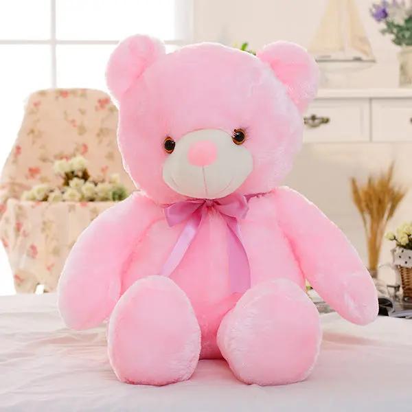Creative Light Up LED Teddy Bear Stuffed Animals Plush Toy Colorful Glowing Christmas Gift For Kids Pillow INDZONES