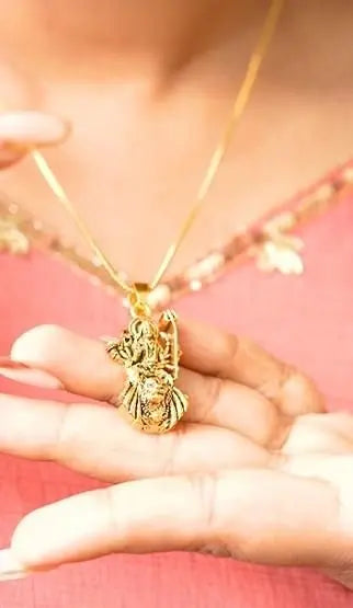 Gold Plated Ambe Mataji Pendant with Chain 9ttgn1-6x