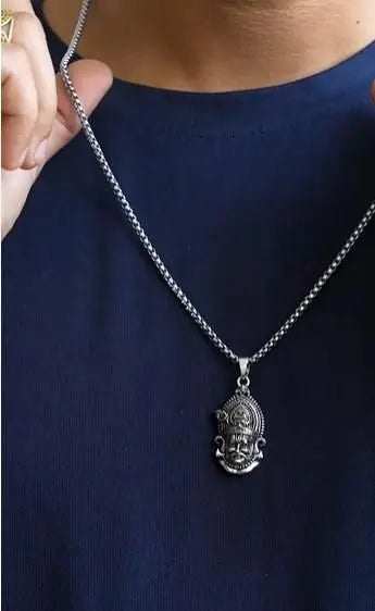 Khatu Shyam Maharaj Pendant with Chain 9ttgn1-6x