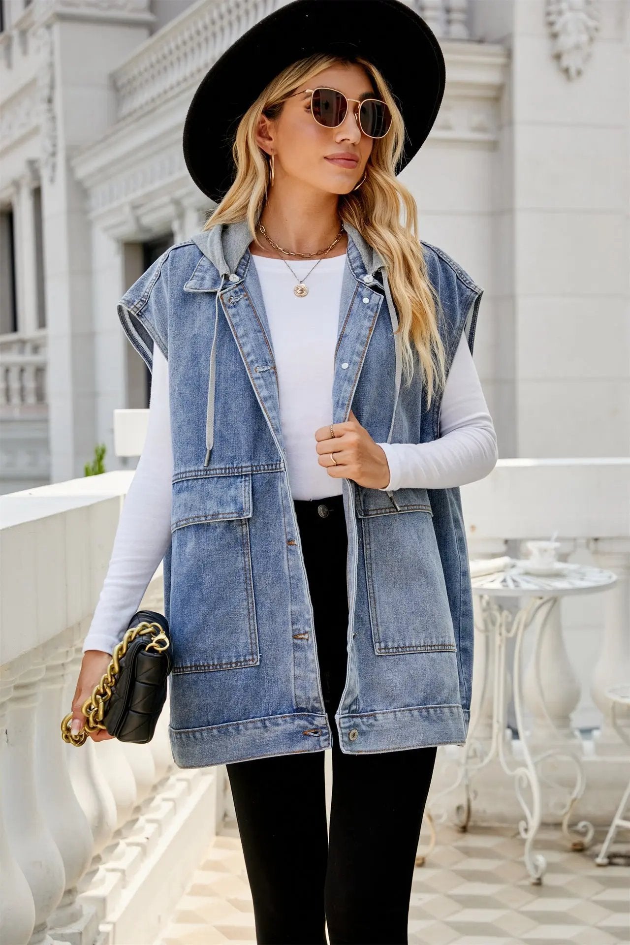 European And American New Denim Vest Waistcoat Women's Summer Fashion Trend Denim Sleeveless Vest Sumit Pathak
