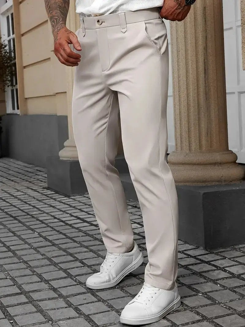 Men's Solid Color Business Trousers Casual Versatile Trousers Sumit Pathak