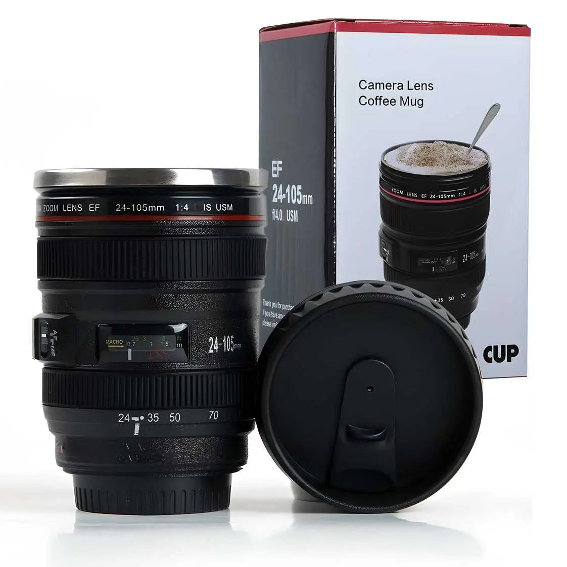 CAMERA Coffee Mug With Lid - 1 Piece, Black, 350 ml 9ttgn1-6x