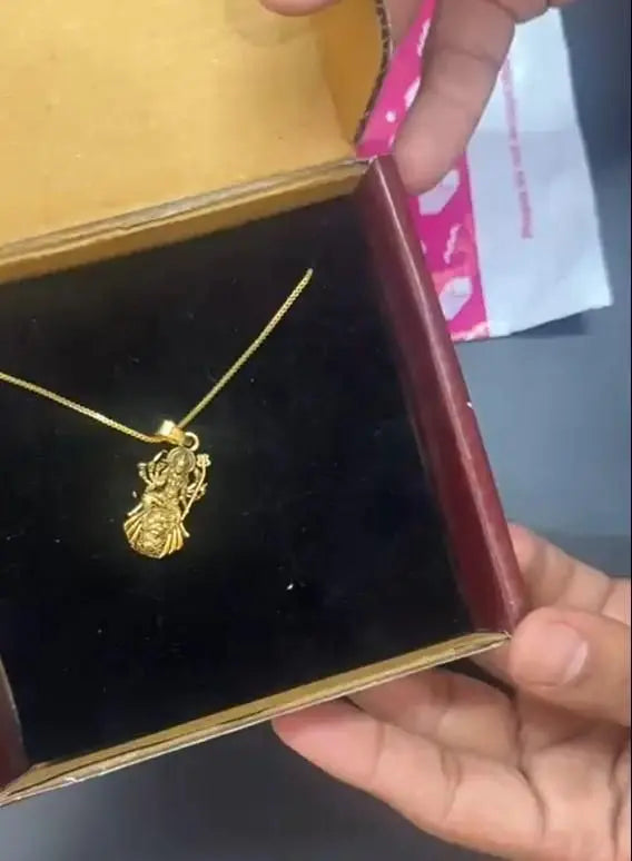 Gold Plated Ambe Mataji Pendant with Chain 9ttgn1-6x