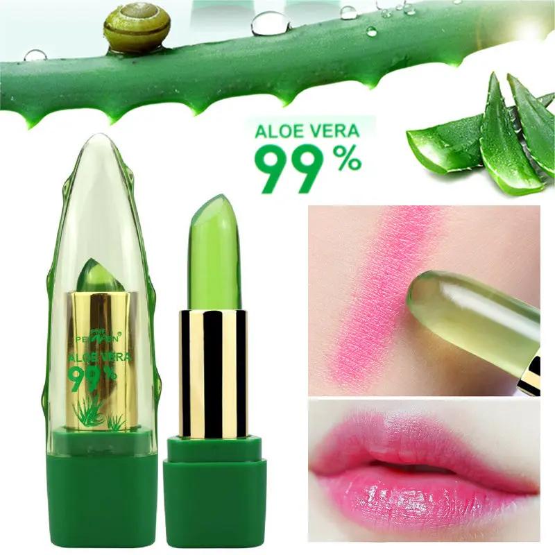 Aloe Vera Gel Color Changing Lipstick Gloss  Moisturizer Anti-drying Desalination Fine-grain Lip Blam Care Sumit Pathak