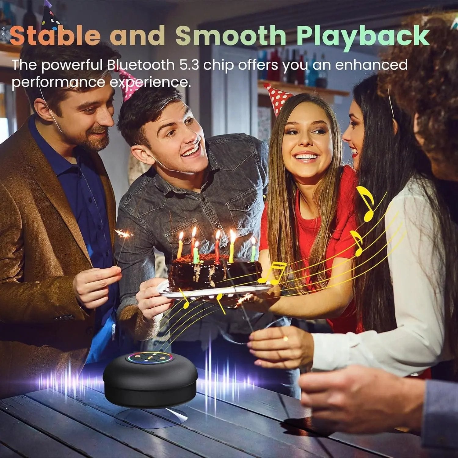 Large Suction Cup Waterproof Bluetooth Speaker 9ttgn1-6x