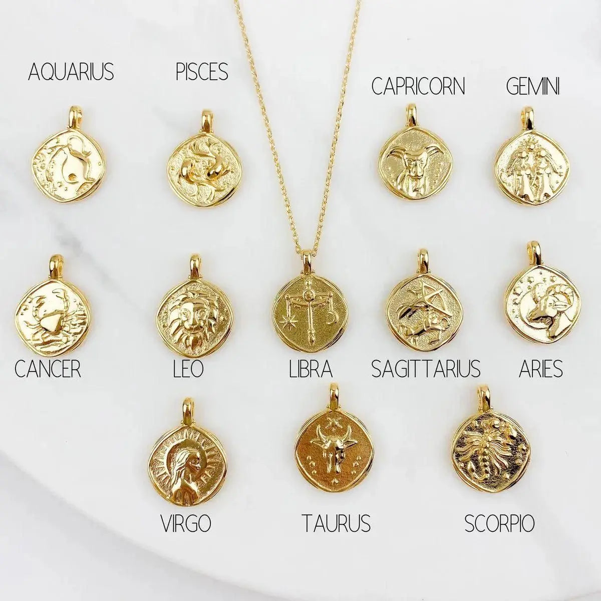 Gold Plated Zodiac Sign Necklace 9ttgn1-6x
