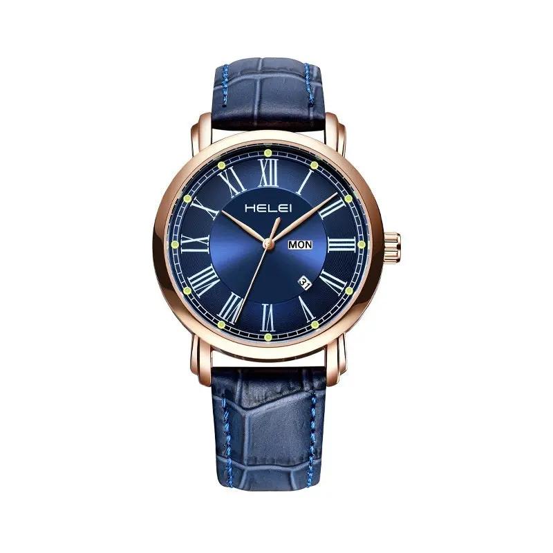 Business Leather Quartz Watch Men INDZONES