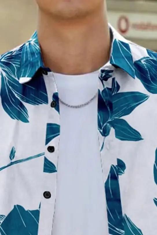 Men's Printed Half Sleeves Regular Collar Casual Shirt 9ttgn1-6x