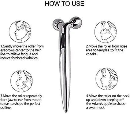 Mini Long 3D Shape 360 Rotate Face Massage Roller 9ttgn1-6x