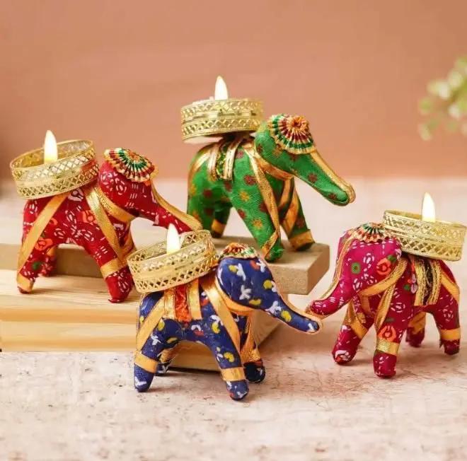 Rajasthani Elephant Tea Light Candle Holder (Pack of 4) 9ttgn1-6x