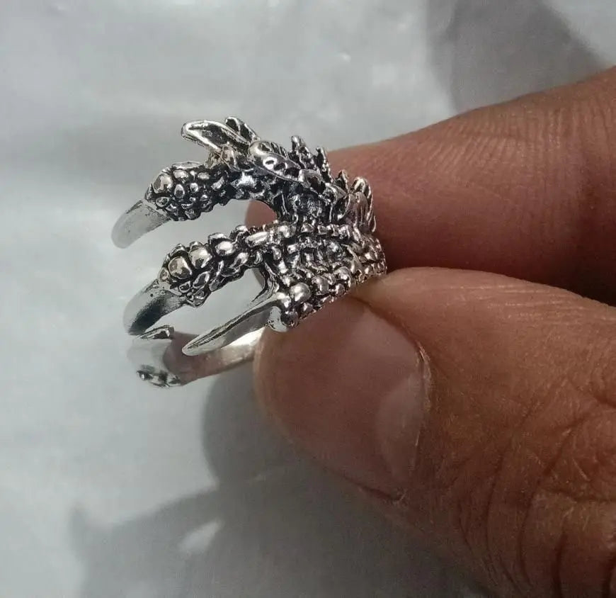 Silver Adjustable Dragon Ring (Pack of 2) 9ttgn1-6x