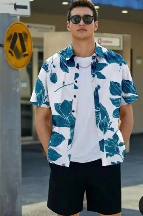 Men's Printed Half Sleeves Regular Collar Casual Shirt 9ttgn1-6x