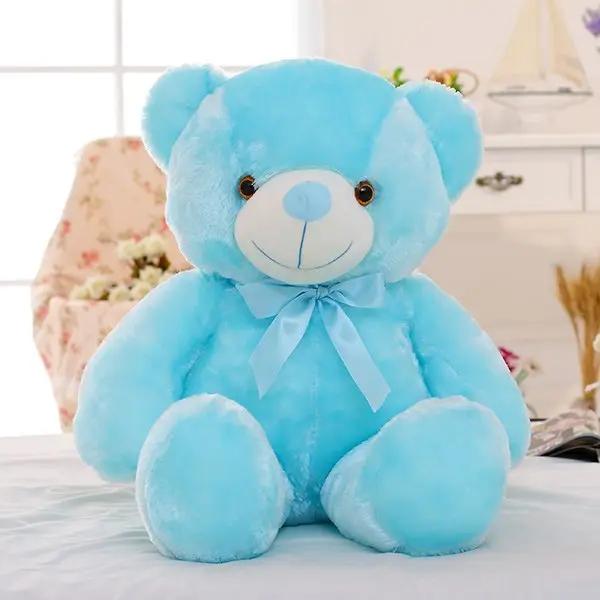 Creative Light Up LED Teddy Bear Stuffed Animals Plush Toy Colorful Glowing Christmas Gift For Kids Pillow INDZONES