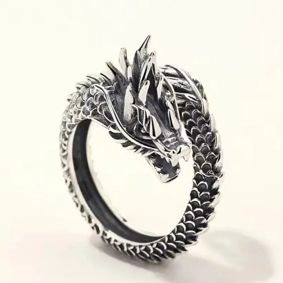 Silver Adjustable Dragon Ring (Pack of 2) 9ttgn1-6x