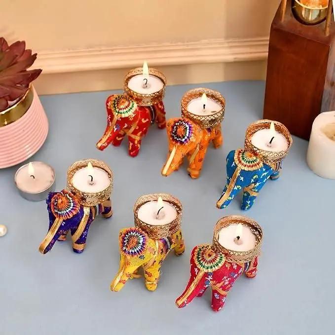 Rajasthani Elephant Tea Light Candle Holder (Pack of 4) 9ttgn1-6x
