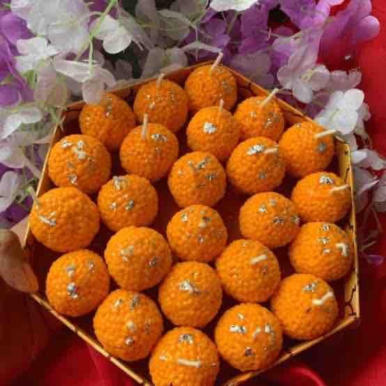 Laddoo Shape Candle Pack of 8 9ttgn1-6x