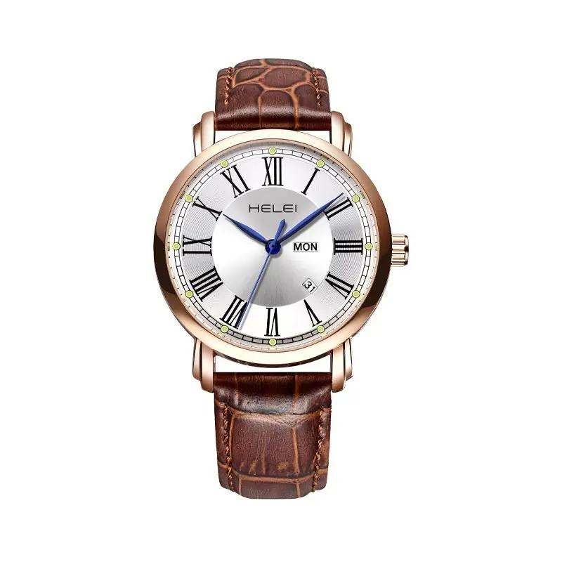 Business Leather Quartz Watch Men INDZONES