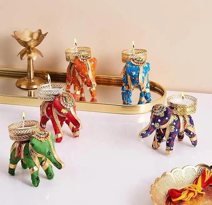 Rajasthani Elephant Tea Light Candle Holder (Pack of 4) 9ttgn1-6x
