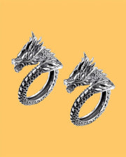 Silver Adjustable Dragon Ring (Pack of 2) 9ttgn1-6x