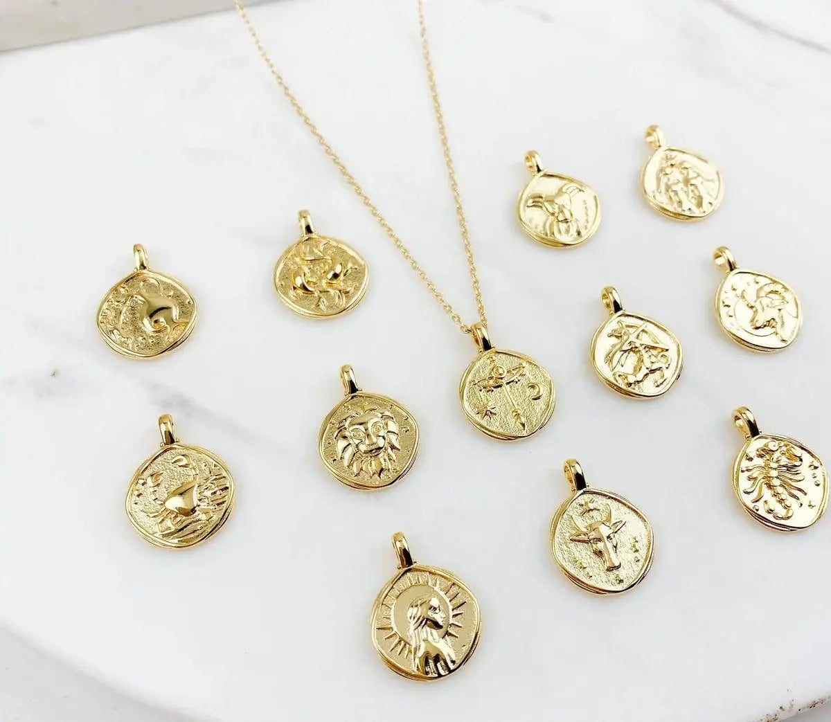 Gold Plated Zodiac Sign Necklace 9ttgn1-6x