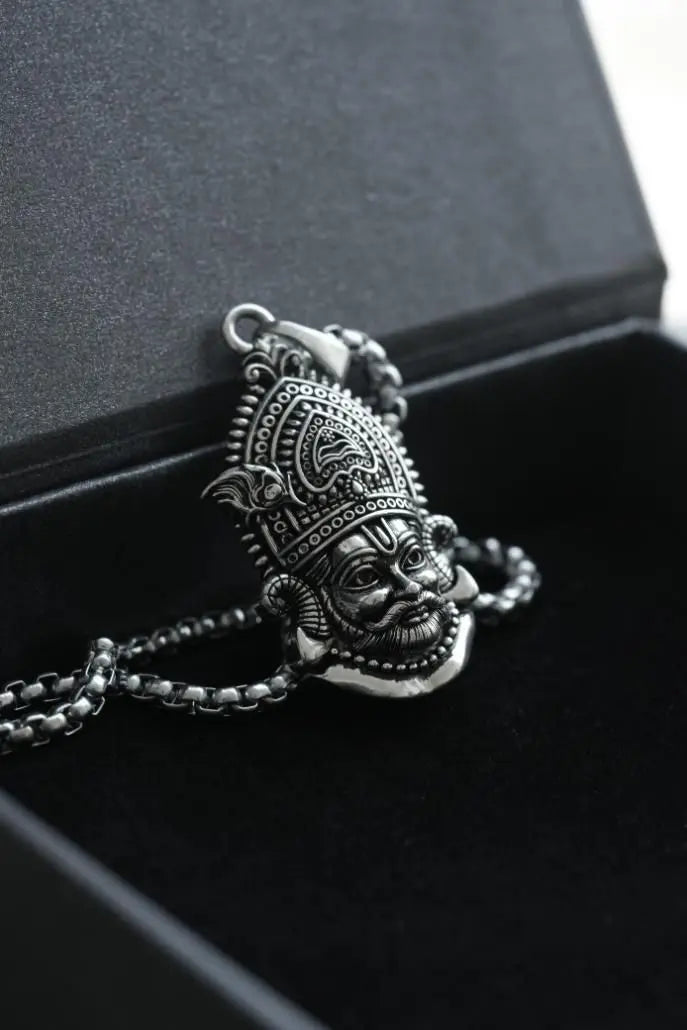 Khatu Shyam Maharaj Pendant with Chain 9ttgn1-6x