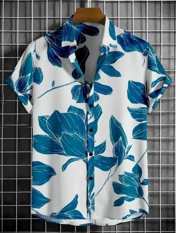 Men's Printed Half Sleeves Regular Collar Casual Shirt 9ttgn1-6x