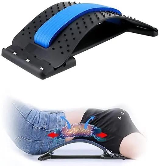 Multi-Level Back Stretcher Posture Corrector Device for Back Pain Relief with Back Support Mate Magic Back Stretching Massage (Blue) 9ttgn1-6x