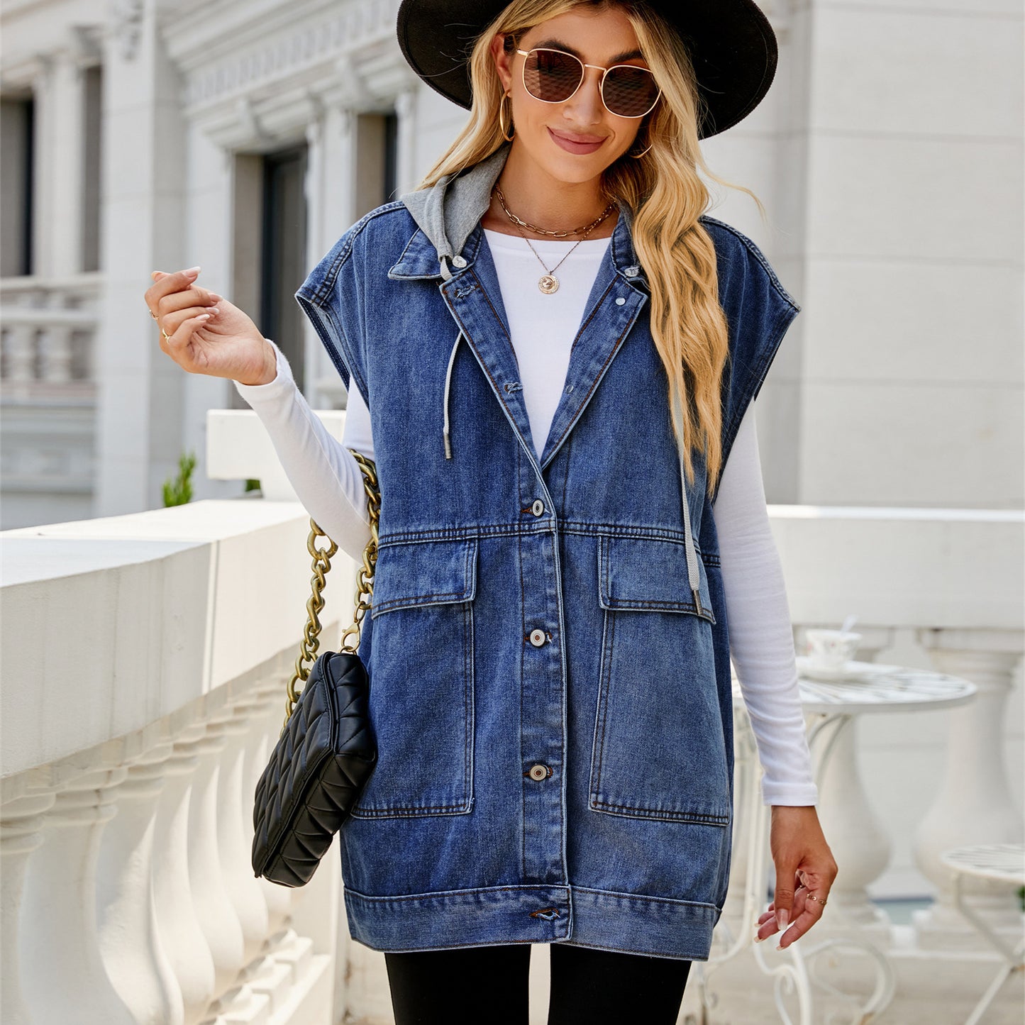European And American New Denim Vest Waistcoat Women's Summer Fashion Trend Denim Sleeveless Vest