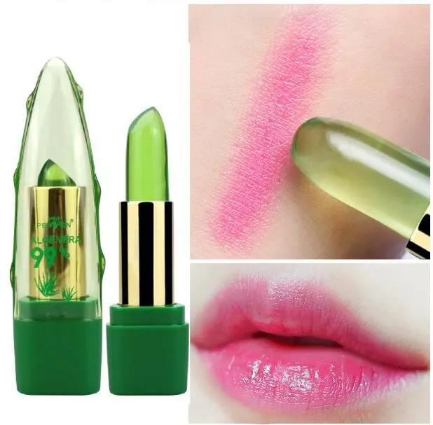 Aloe Vera Gel Color Changing Lipstick Gloss  Moisturizer Anti-drying Desalination Fine-grain Lip Blam Care Sumit Pathak