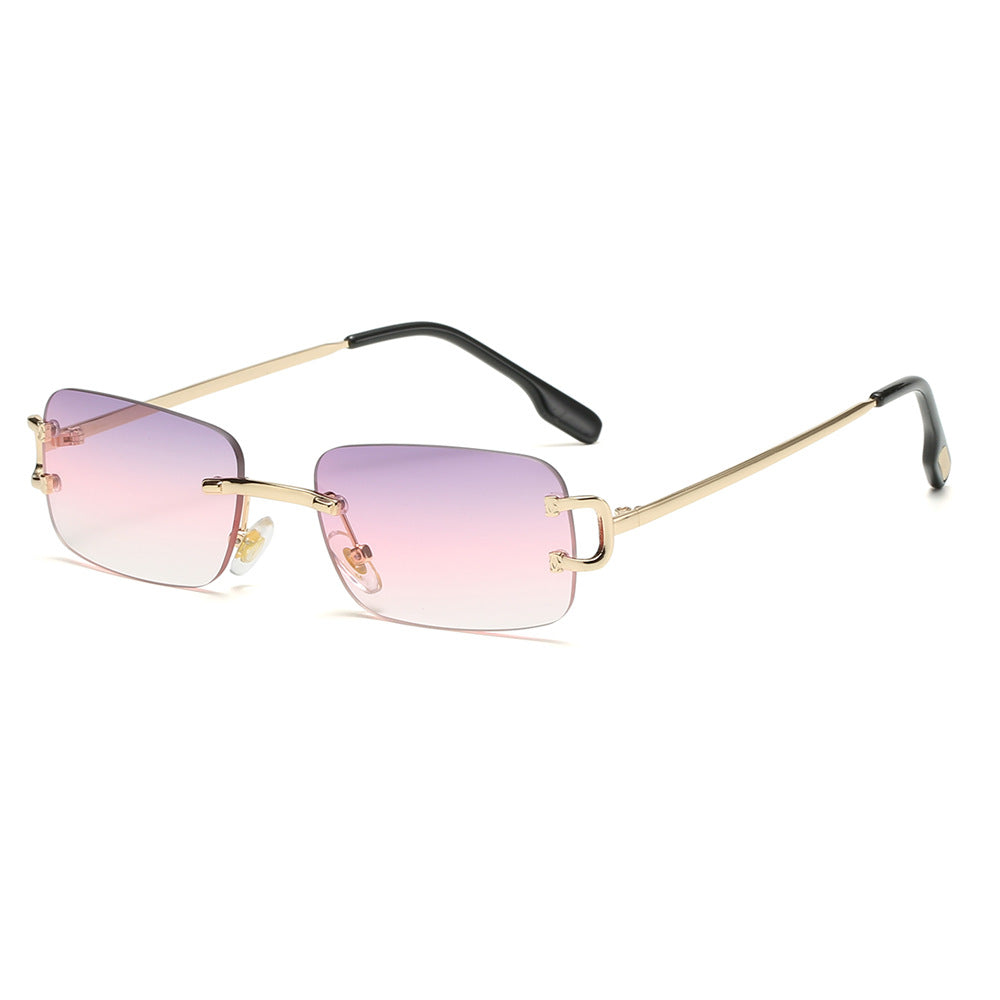 Square Frameless Trimming Women's Fashion Sunglasses