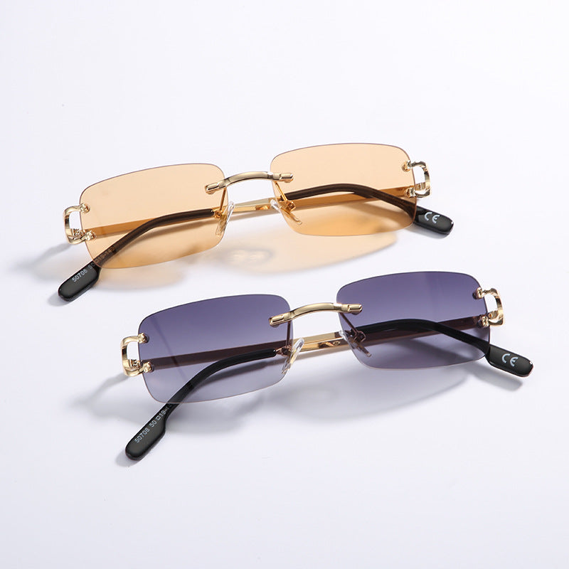 Square Frameless Trimming Women's Fashion Sunglasses
