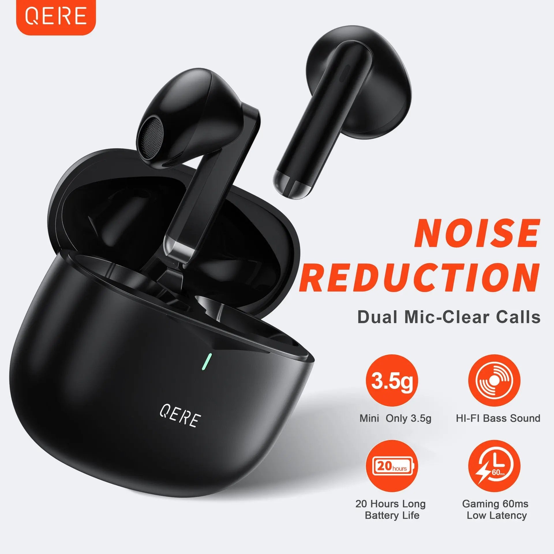 Cross-border QERE E28 New Tws Wireless Bluetooth Headset In-ear Subwoofer Gaming Headset Ultra-long Battery Life