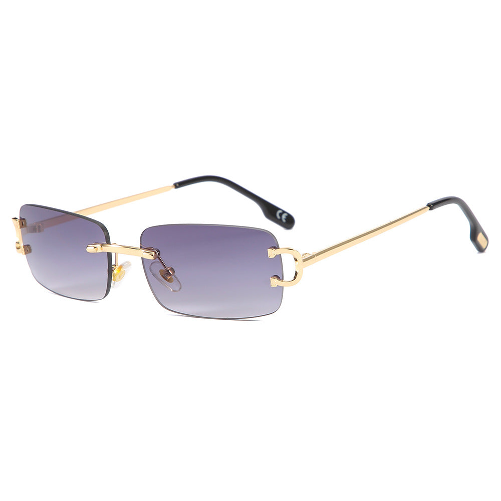 Square Frameless Trimming Women's Fashion Sunglasses