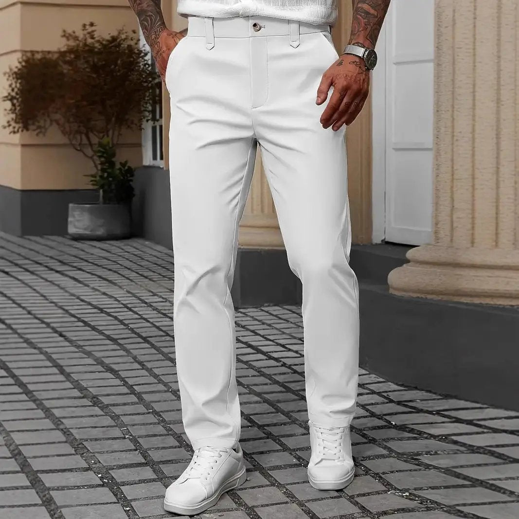 Men's Solid Color Business Trousers Casual Versatile Trousers Sumit Pathak