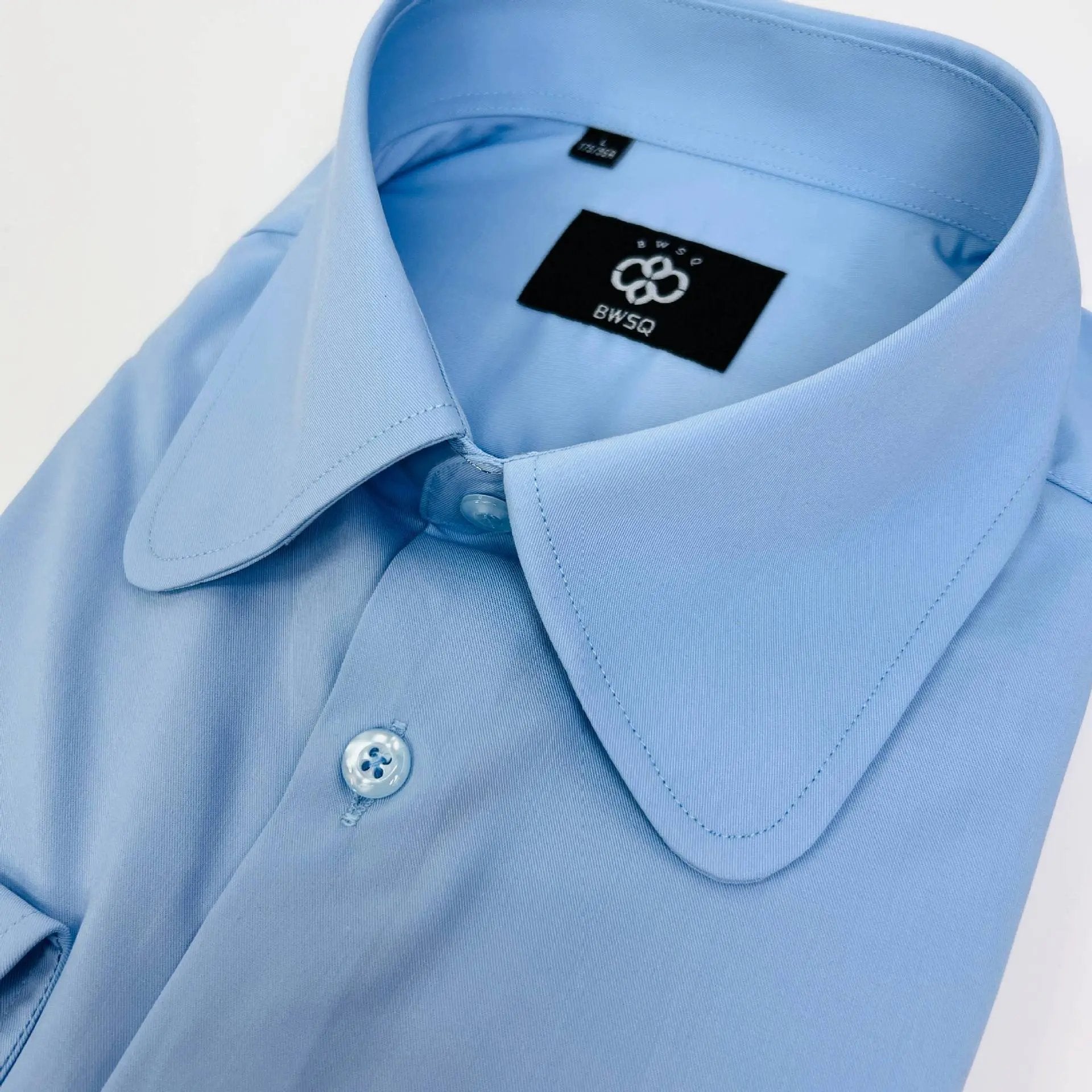 Men's Solid Color Long Sleeve Shirt Round Collar Top INDZONES