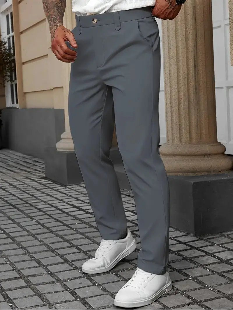 Men's Solid Color Business Trousers Casual Versatile Trousers Sumit Pathak