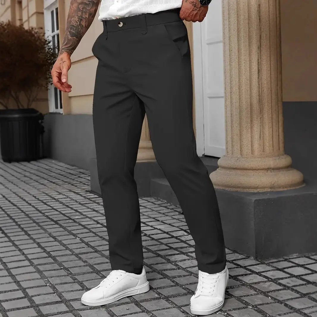 Men's Solid Color Business Trousers Casual Versatile Trousers Sumit Pathak