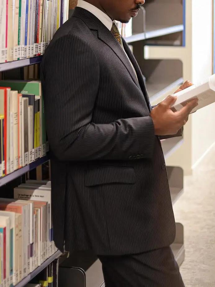 Men's Classic Striped Suit High Waist Pants Set INDZONES